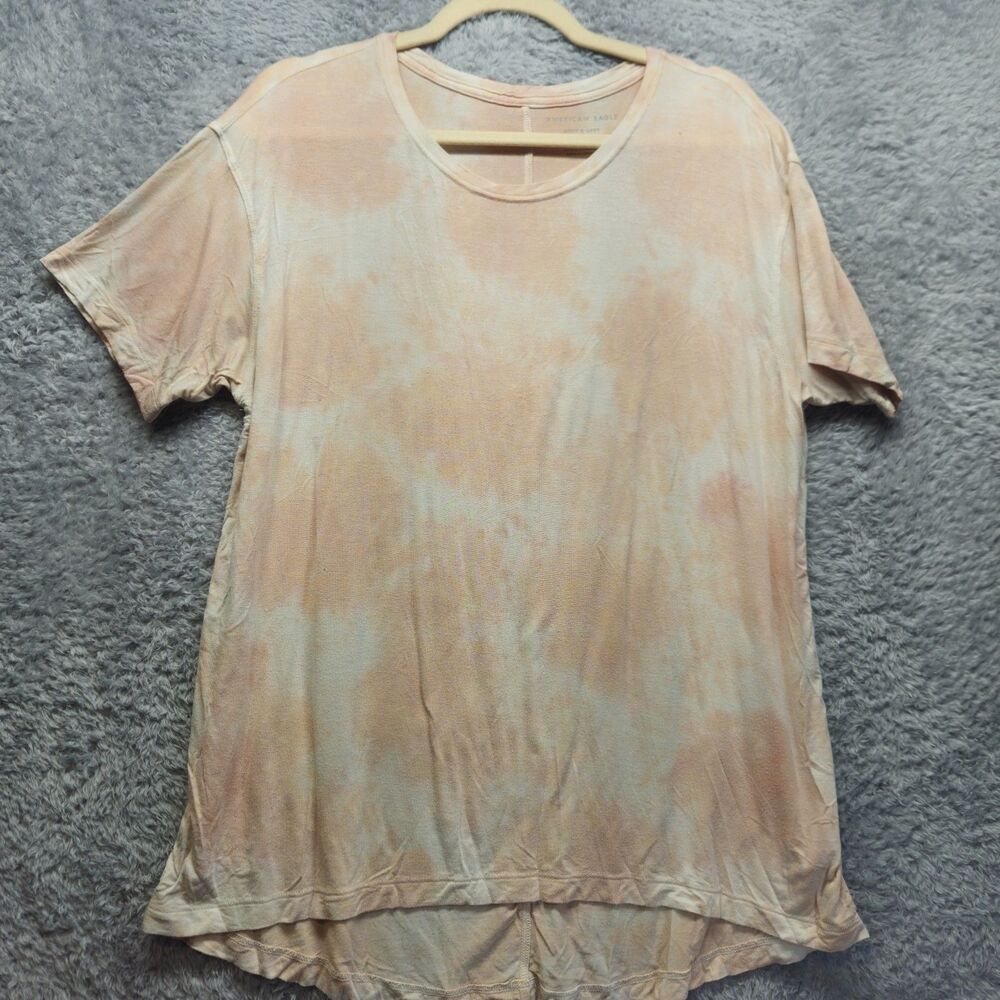 American Eagle Womes Soft and Sexy Peach Orange Tie Dye Tshirt Small Oversized